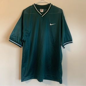 Vintage 90s Nike White Tag Green Mesh Shirt Jersey Stitched Swoosh Size Medium